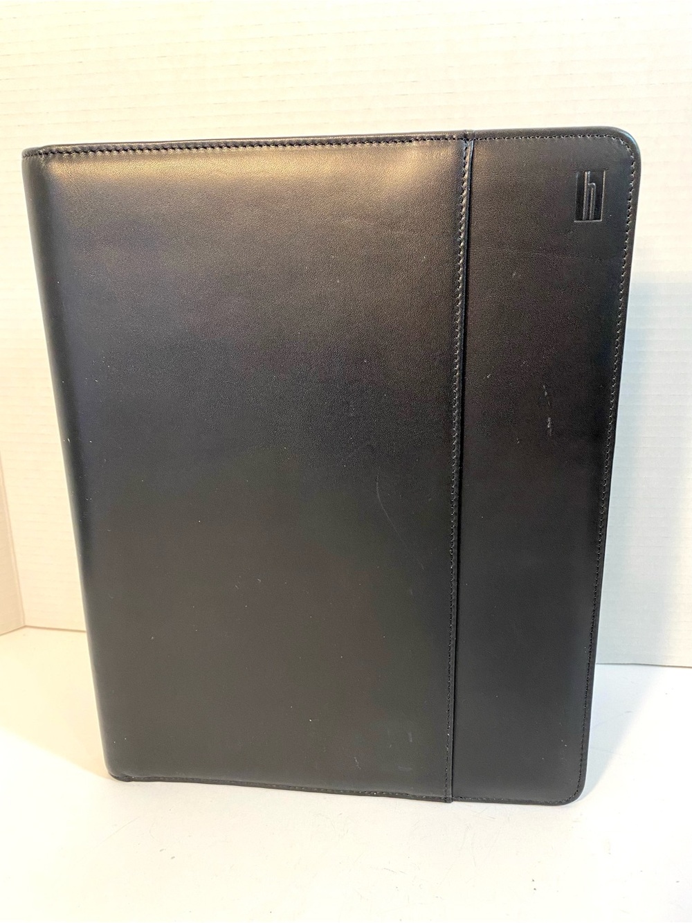 HARTMANN Black Leather Padfolio Tablet Pad Holder